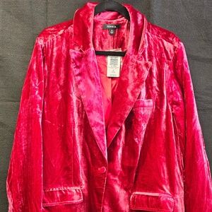 NEW Torrid Crushed Red Velvet Blazer